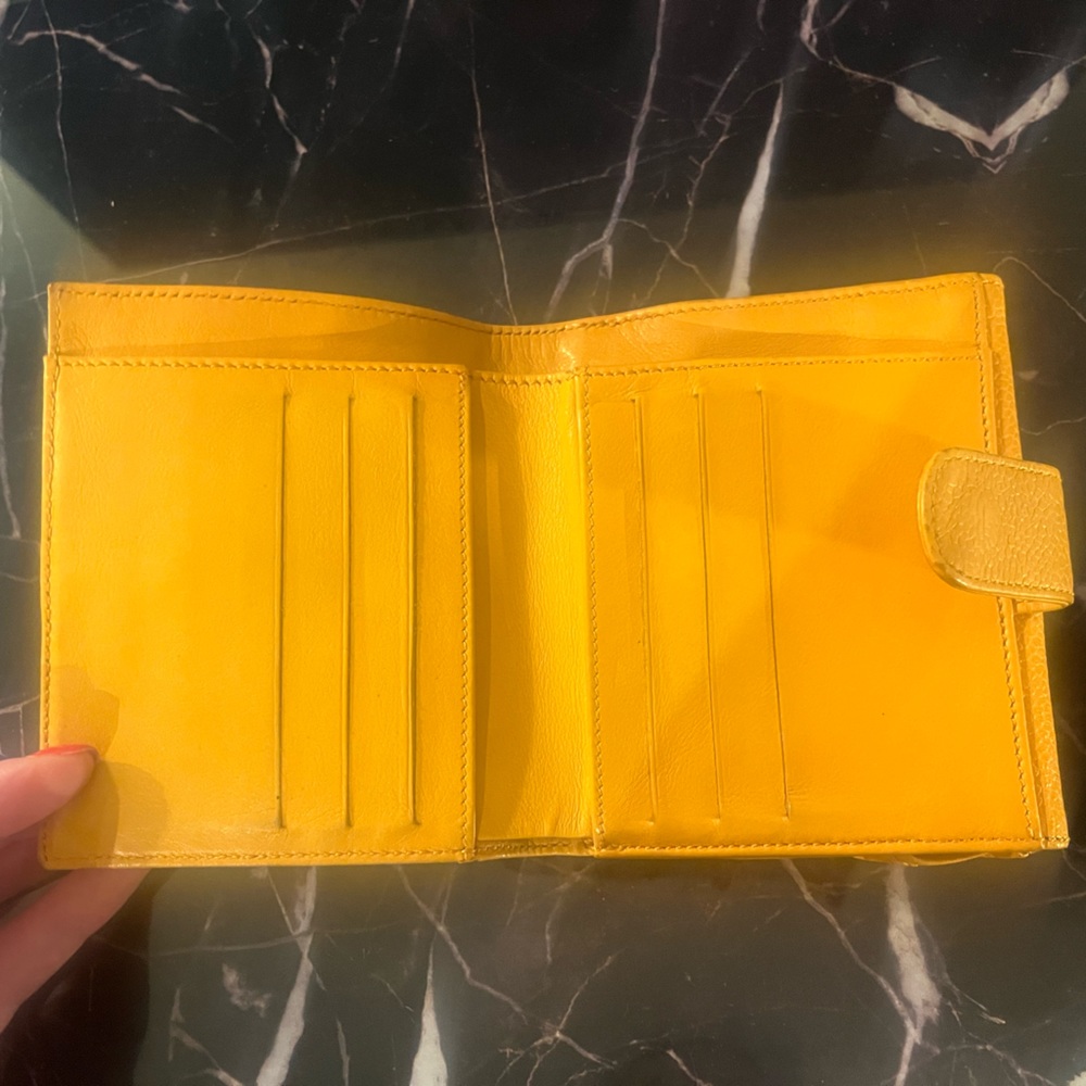 $950 CHANEL Yellow Caviar-Leather Wallet, GUC - Picture 7 of 16